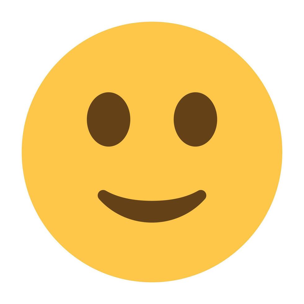 Slightly smiling face emoji icon vector