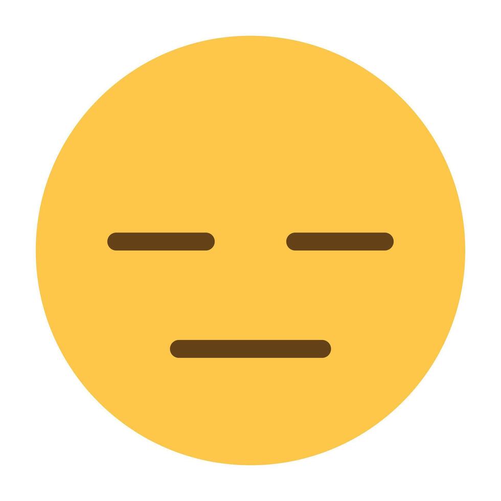 No expression face emoji icon vector