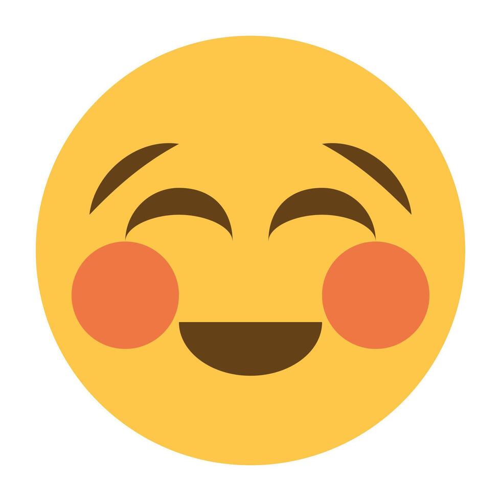 Smiling face with closed eyes emoji icon vector