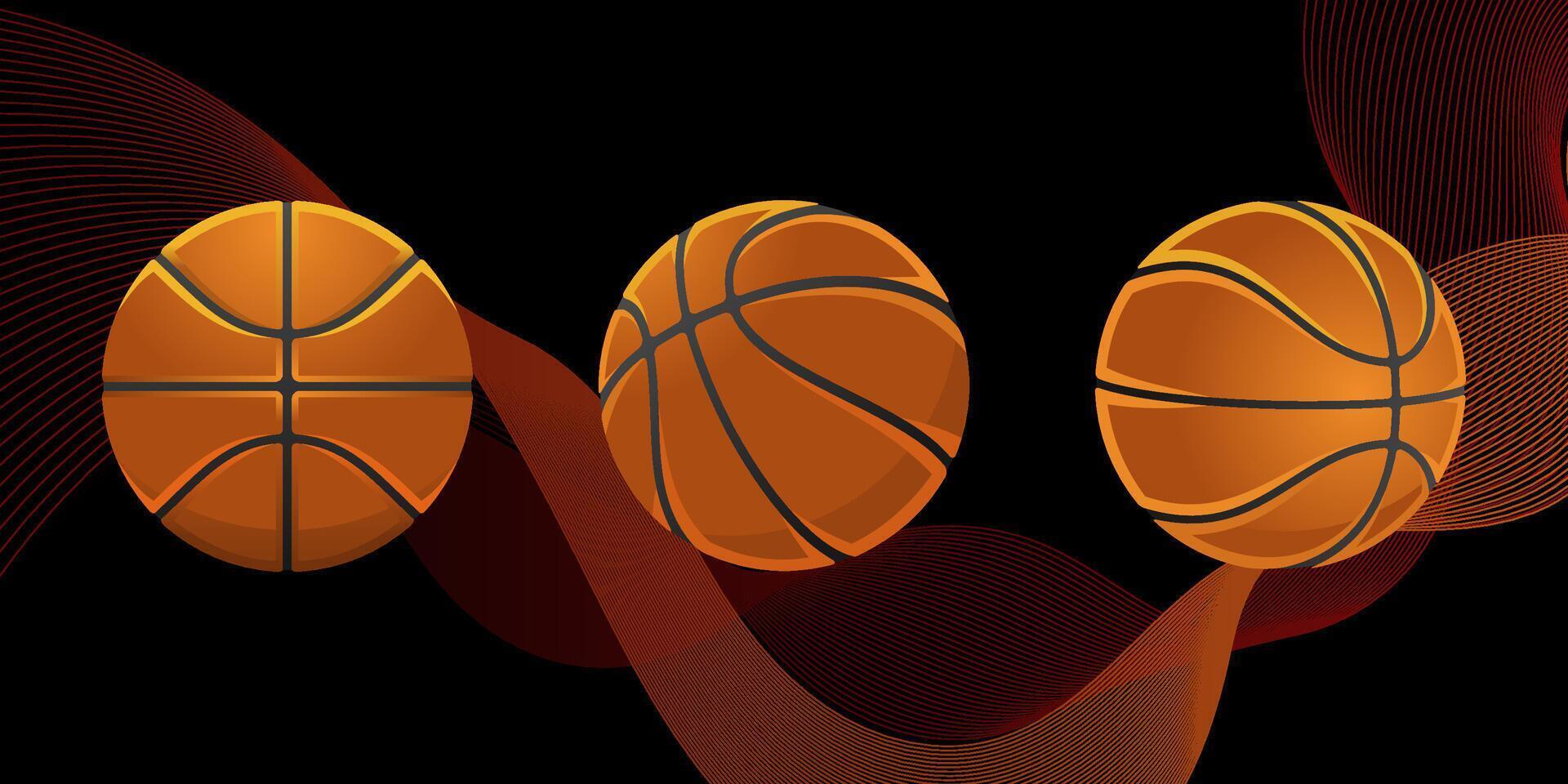 Different angle and side of ball for basketball vector illustration