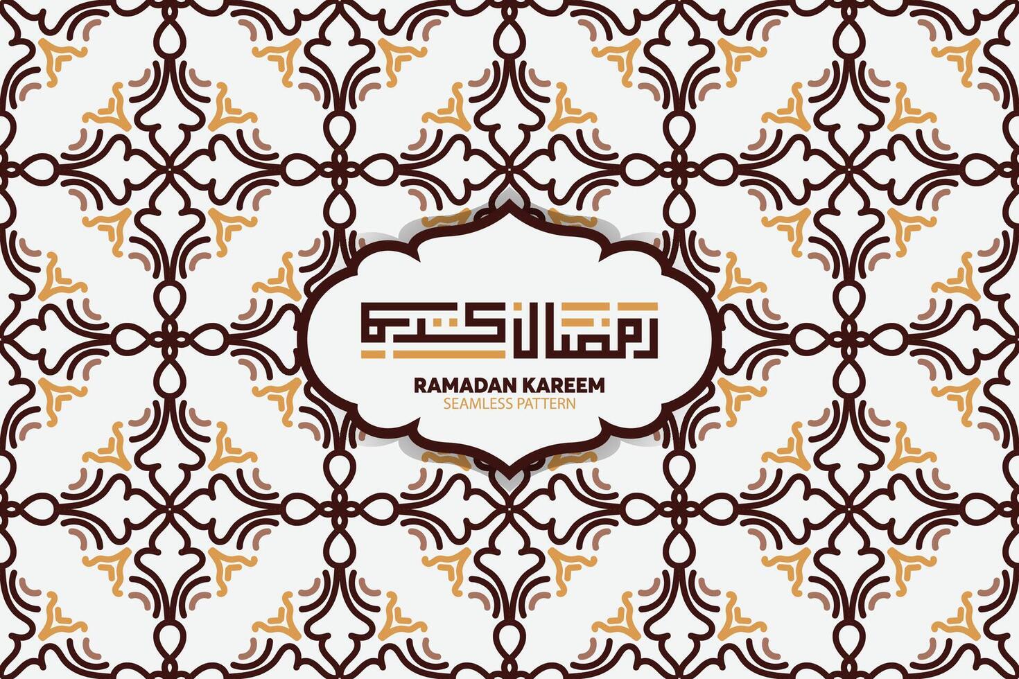 Ramadan Kareem seamless pattern background. Islamic greeting card template with ramadan for wallpaper design. Poster, media banner. vector
