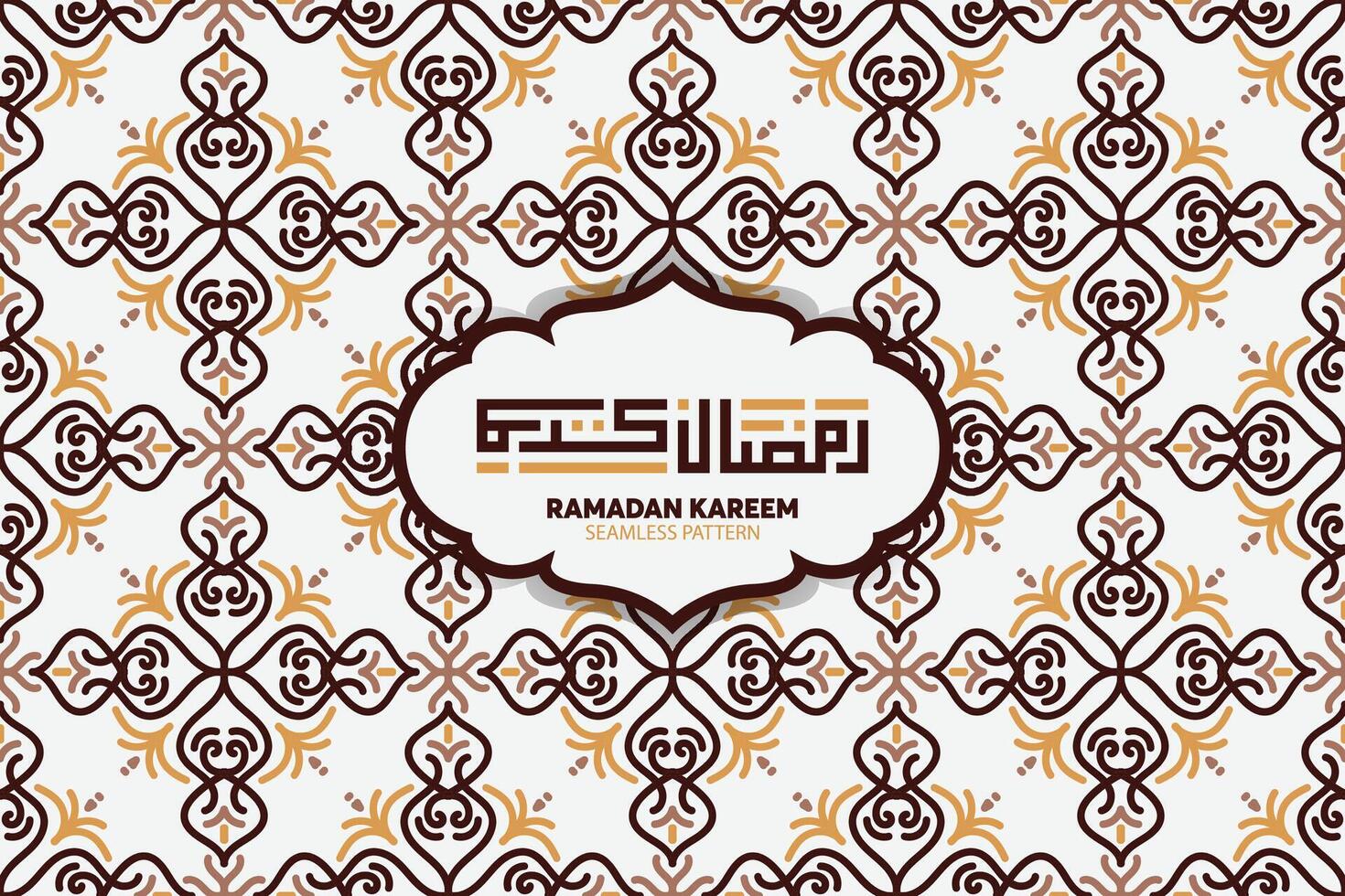 Ramadan Kareem seamless pattern background. Islamic greeting card template with ramadan for wallpaper design. Poster, media banner. vector