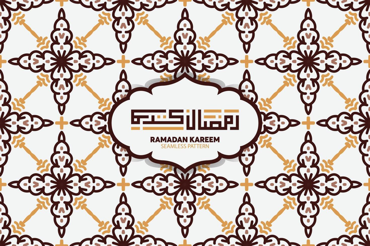 Ramadan Kareem seamless pattern background. Islamic greeting card template with ramadan for wallpaper design. Poster, media banner. vector