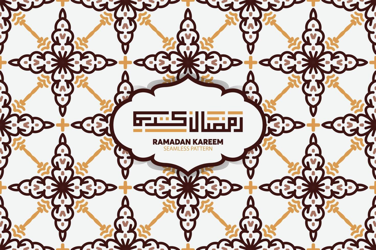 Ramadan Kareem seamless pattern background. Islamic greeting card template with ramadan for wallpaper design. Poster, media banner. vector