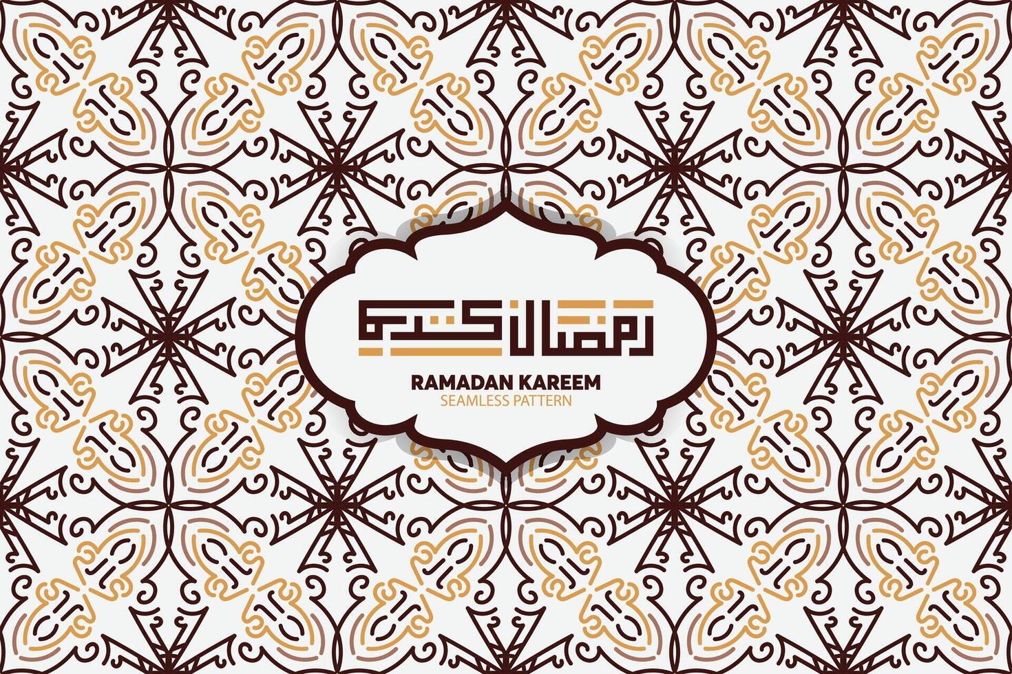 Ramadan Kareem seamless pattern background. Islamic greeting card template with ramadan for wallpaper design. Poster, media banner. vector