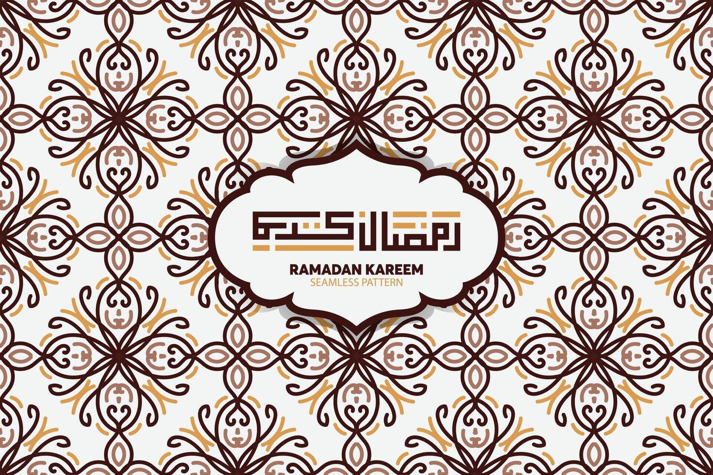 Ramadan Kareem seamless pattern background. Islamic greeting card template with ramadan for wallpaper design. Poster, media banner. vector
