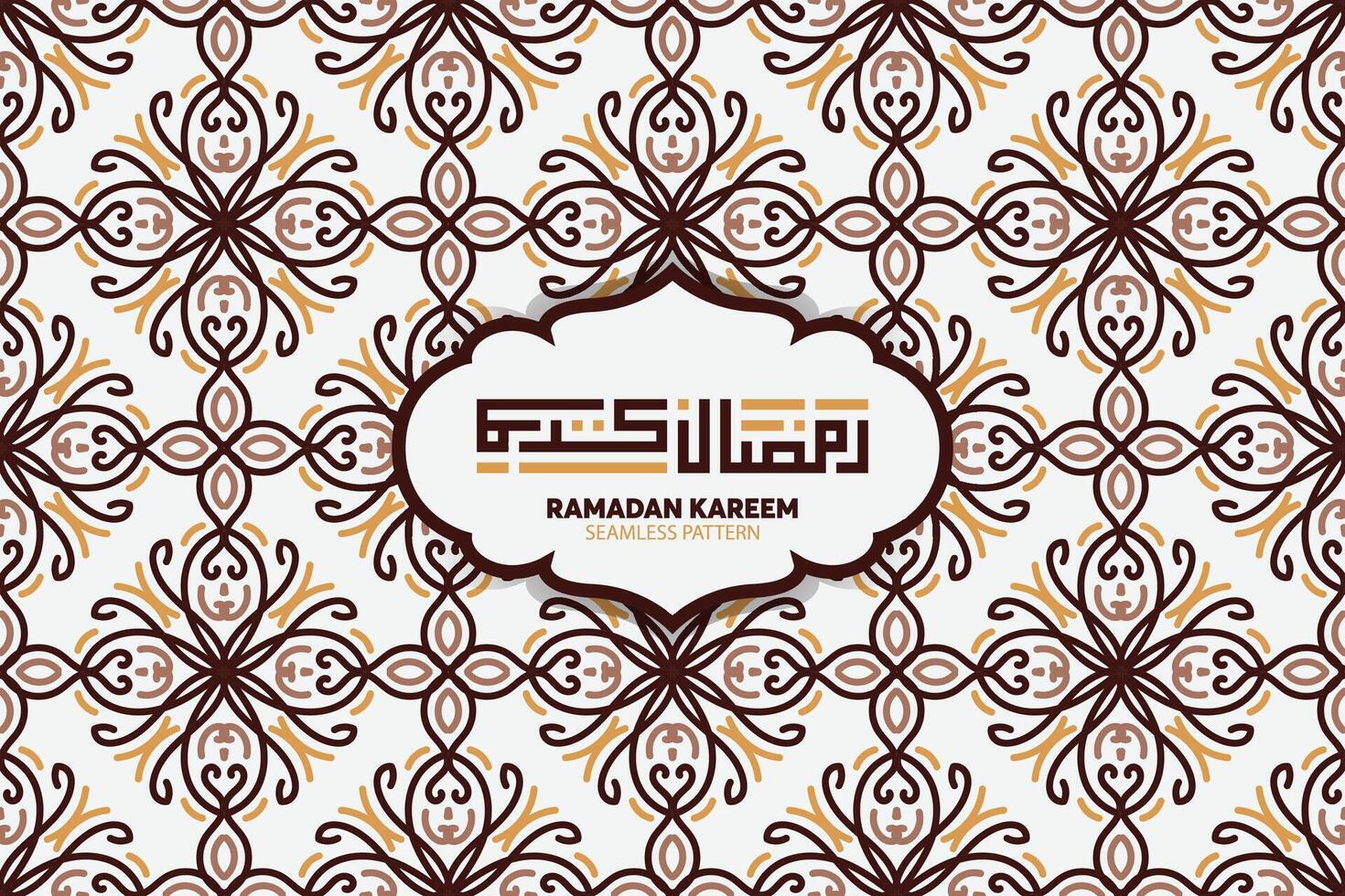 Ramadan Kareem seamless pattern background. Islamic greeting card template with ramadan for wallpaper design. Poster, media banner. vector