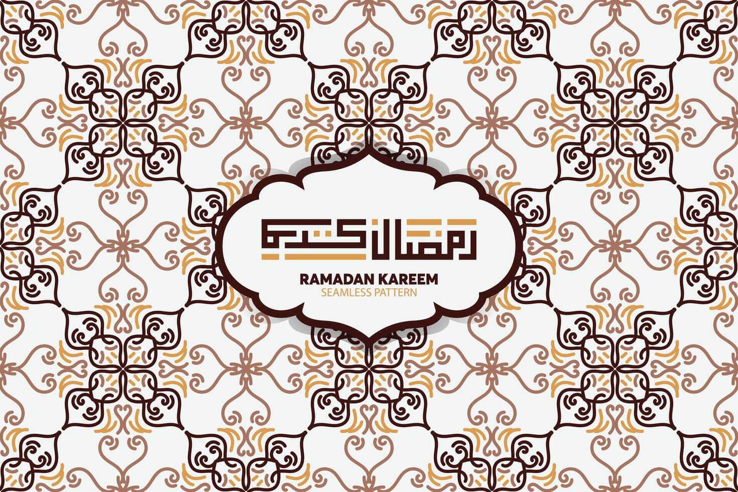 Ramadan Kareem seamless pattern background. Islamic greeting card template with ramadan for wallpaper design. Poster, media banner. vector