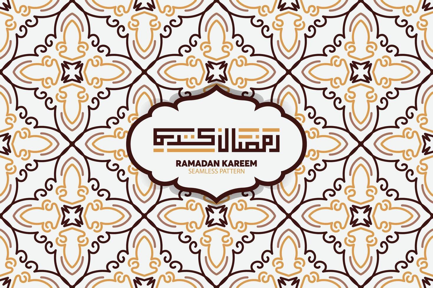 Ramadan Kareem seamless pattern background. Islamic greeting card template with ramadan for wallpaper design. Poster, media banner. vector
