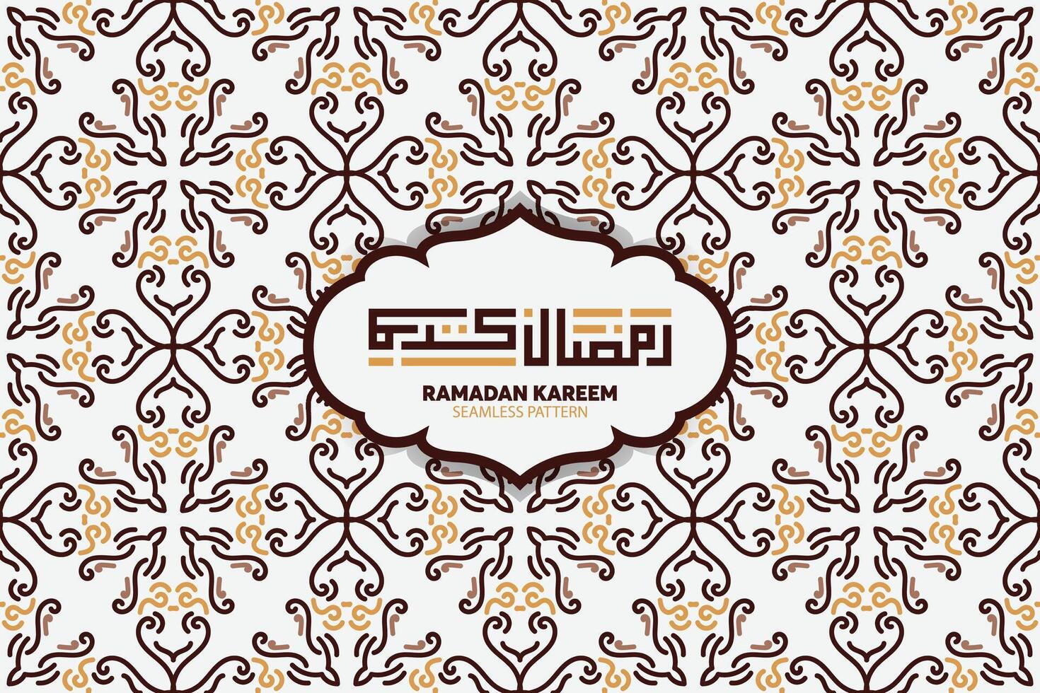 Ramadan Kareem seamless pattern background. Islamic greeting card template with ramadan for wallpaper design. Poster, media banner. vector