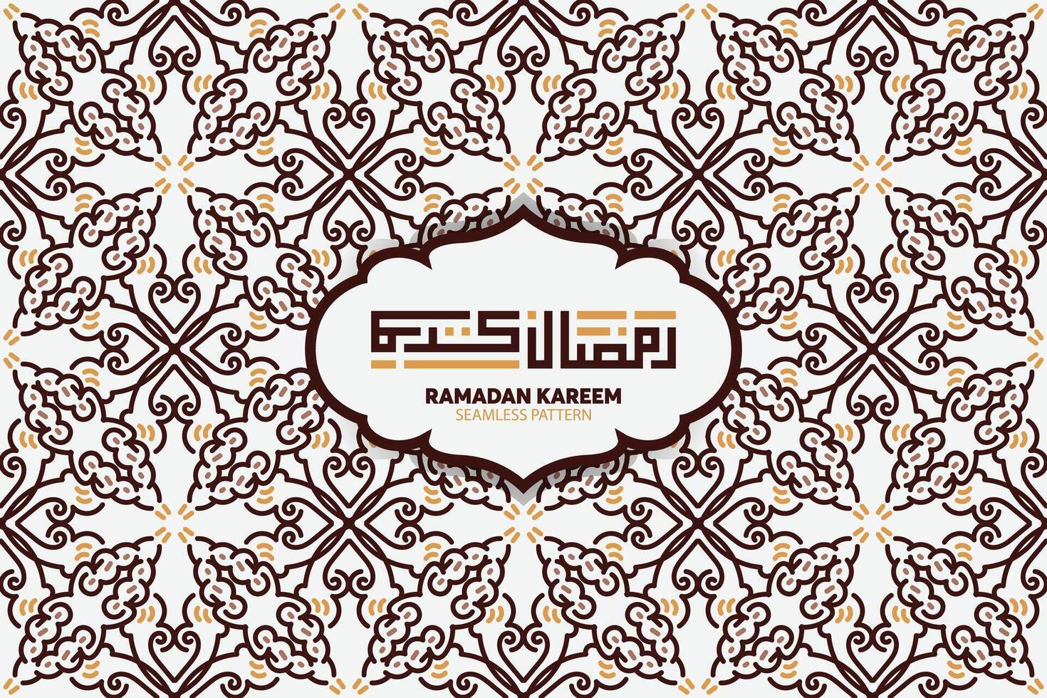 Ramadan Kareem seamless pattern background. Islamic greeting card template with ramadan for wallpaper design. Poster, media banner. vector