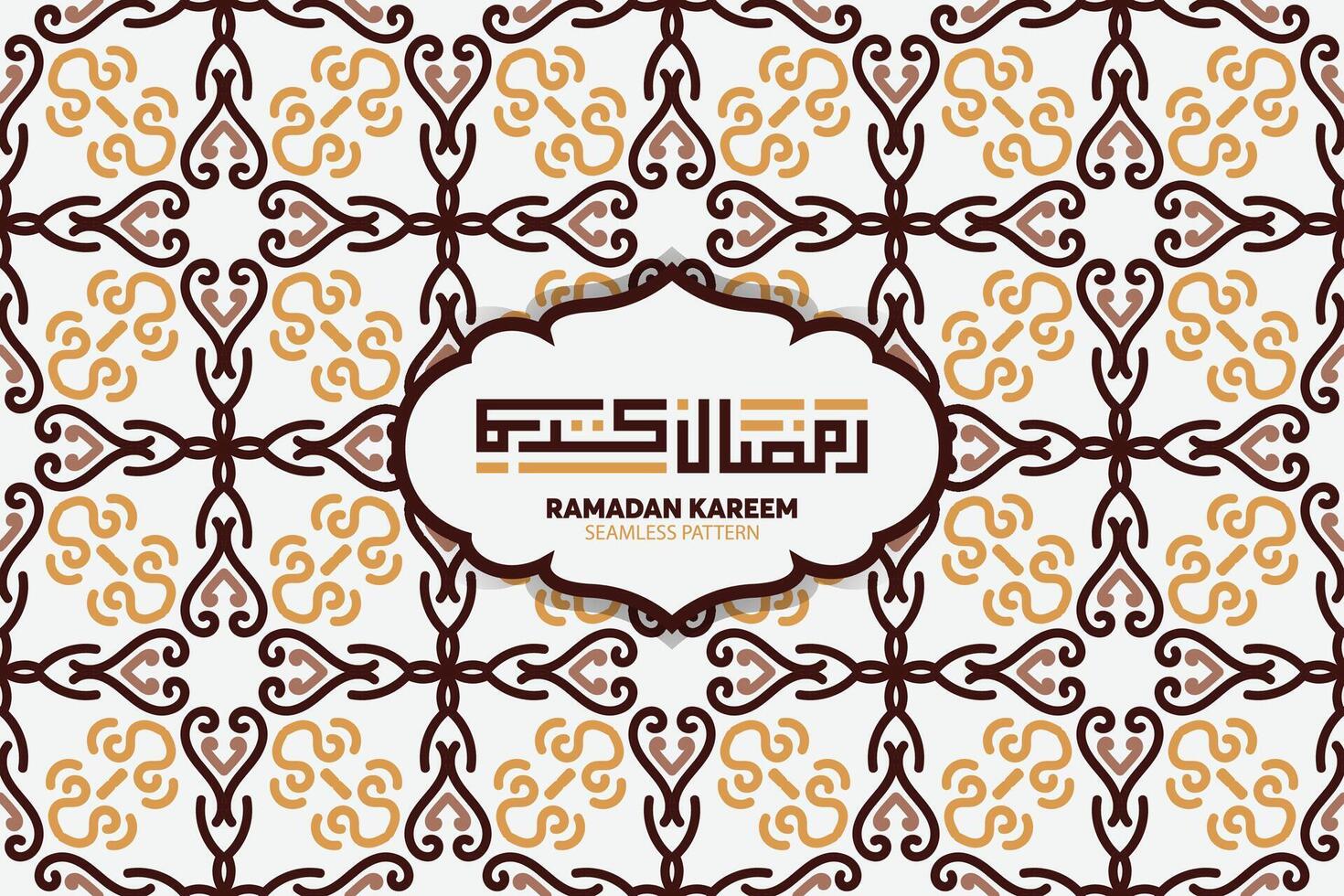 Ramadan Kareem seamless pattern background. Islamic greeting card template with ramadan for wallpaper design. Poster, media banner. vector
