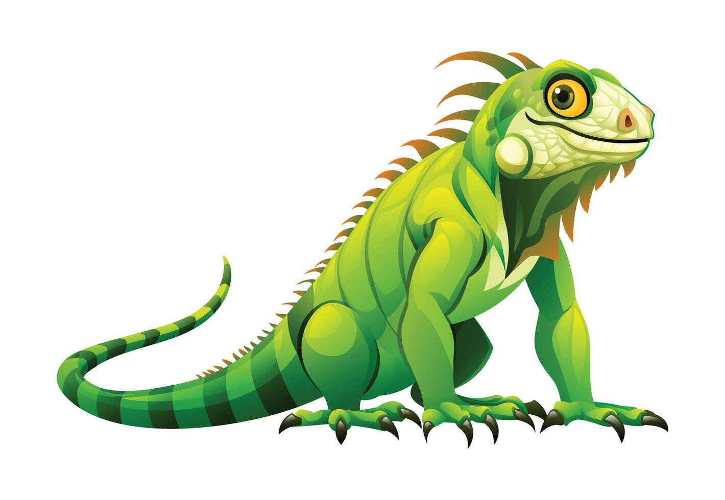 dibujos animados iguana ilustración. vector lagartija reptil aislado en blanco antecedentes