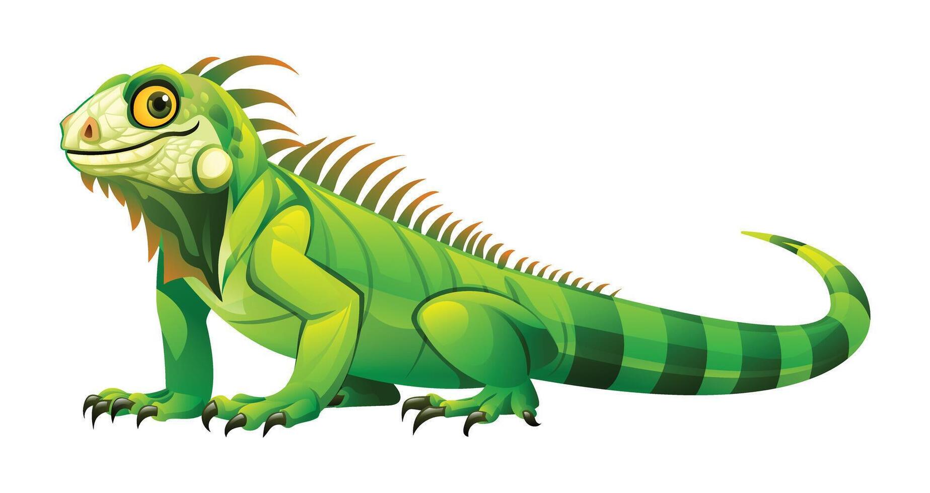 iguana dibujos animados ilustración. vector lagartija reptil aislado en blanco antecedentes