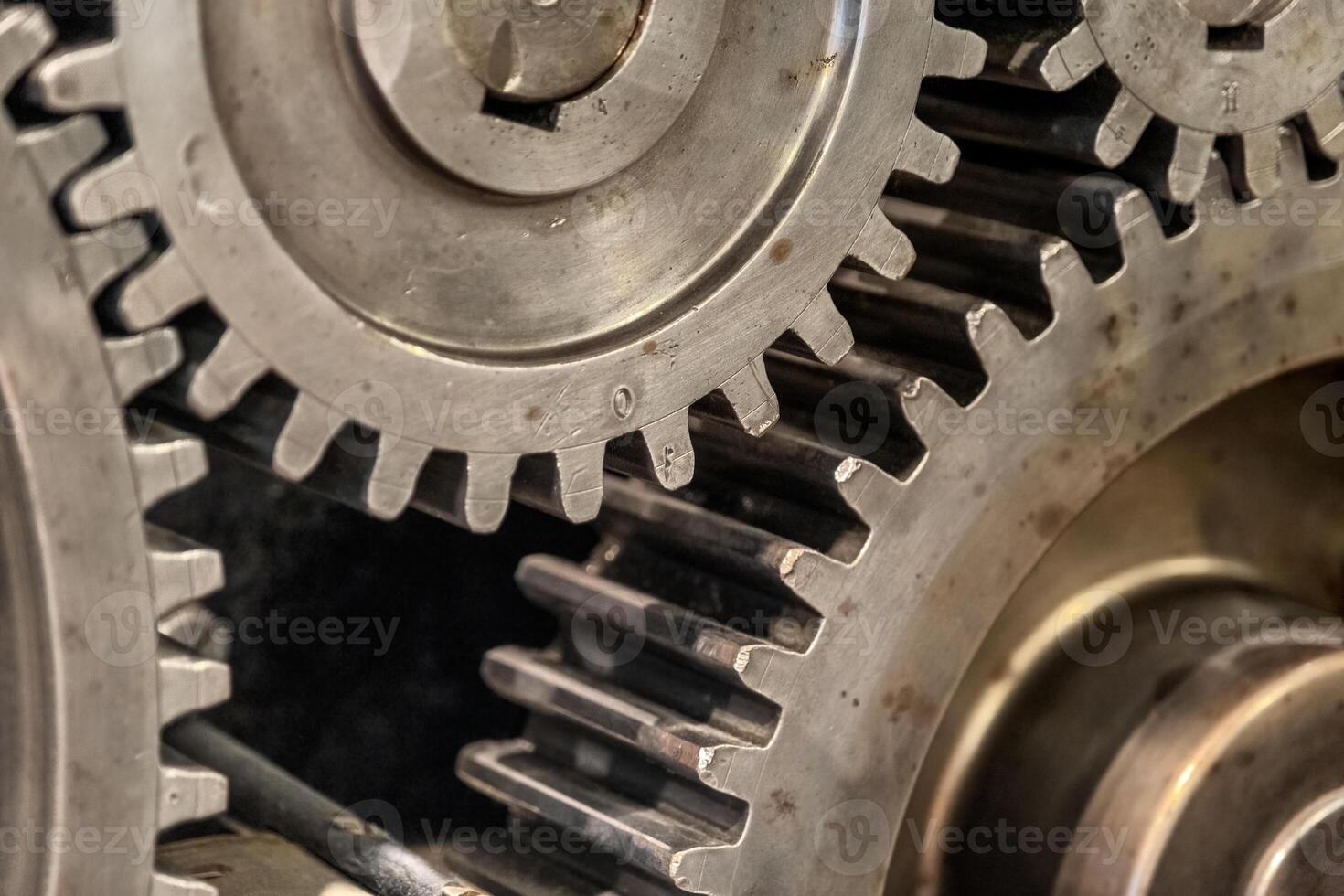 old steel gears close up background photo
