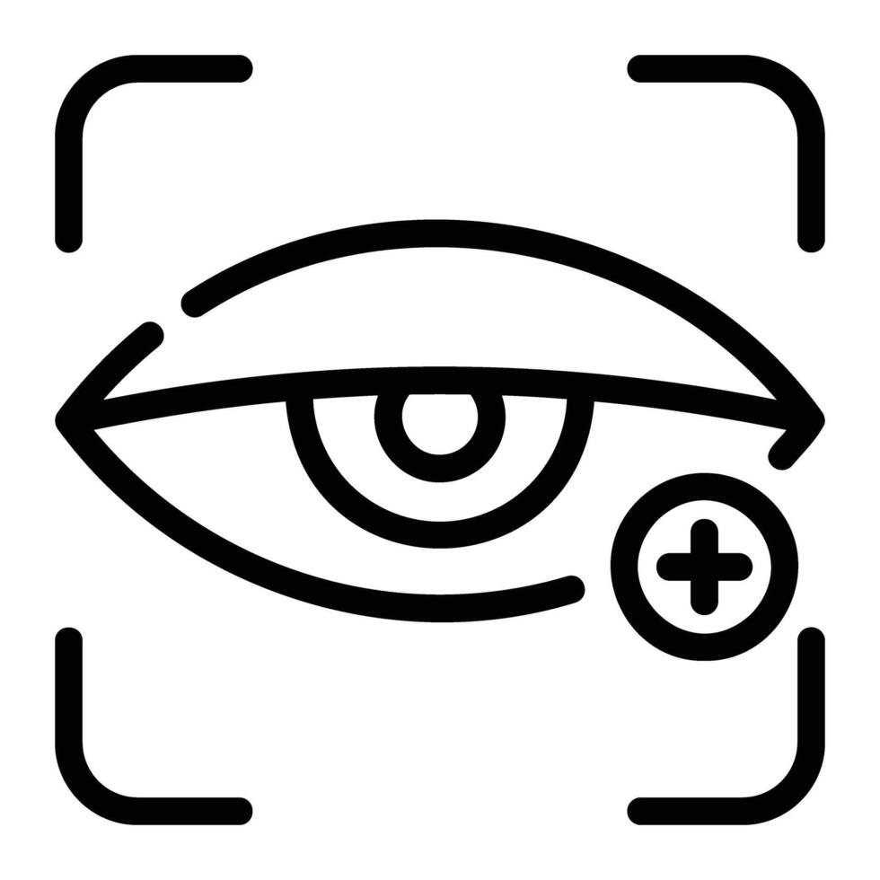 eye Line Icon Background White vector