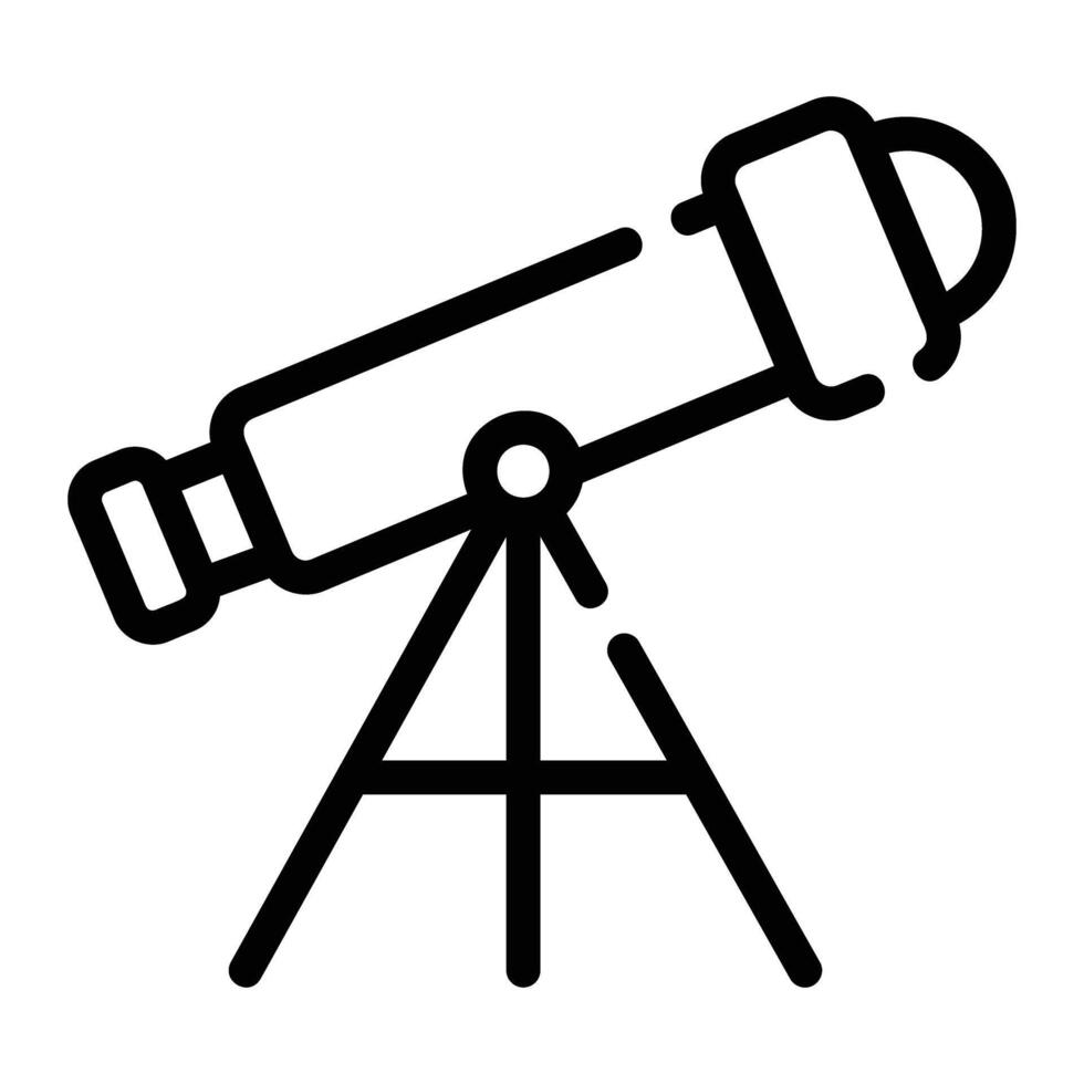 telescopio línea icono antecedentes blanco vector