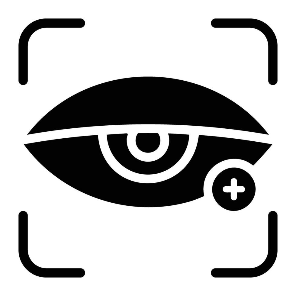 eye Glyph Icon Background White vector