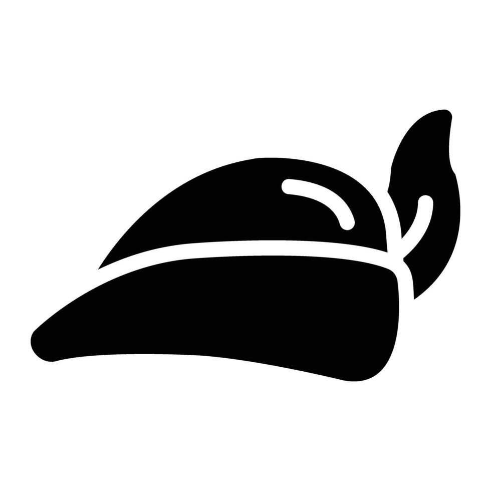 hat Glyph Icon Background White vector