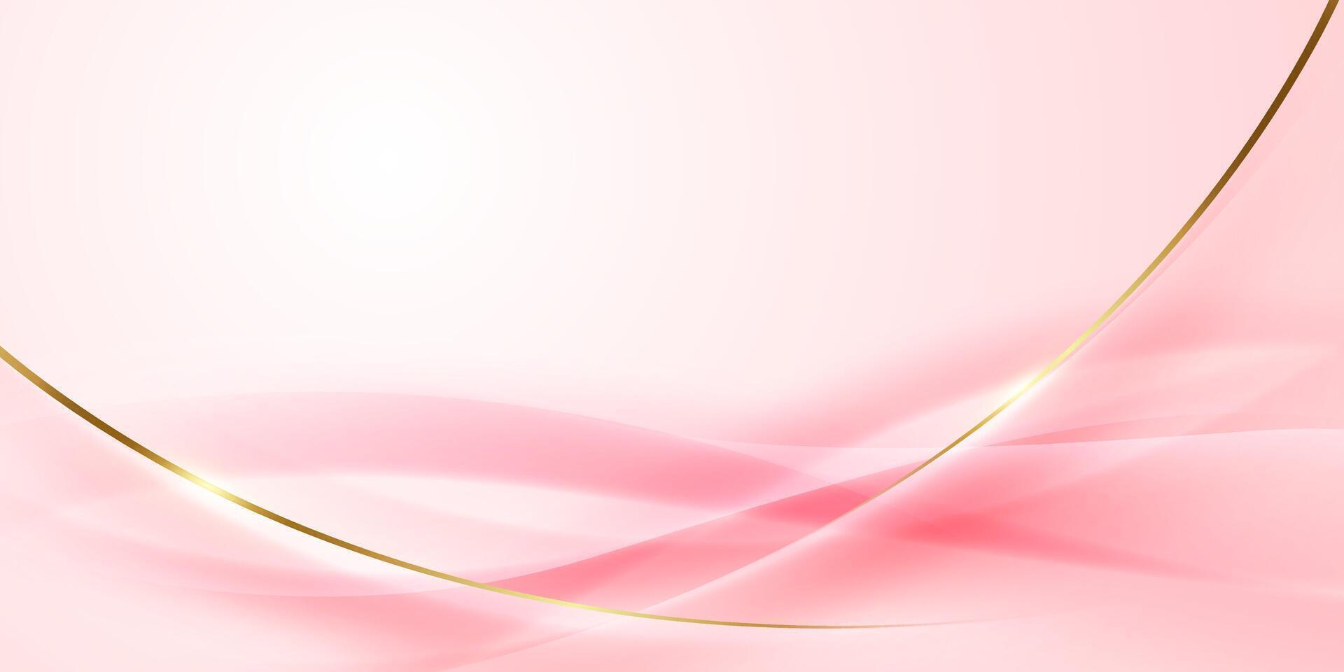 pink abstract background with luxury golden elements vector illustration