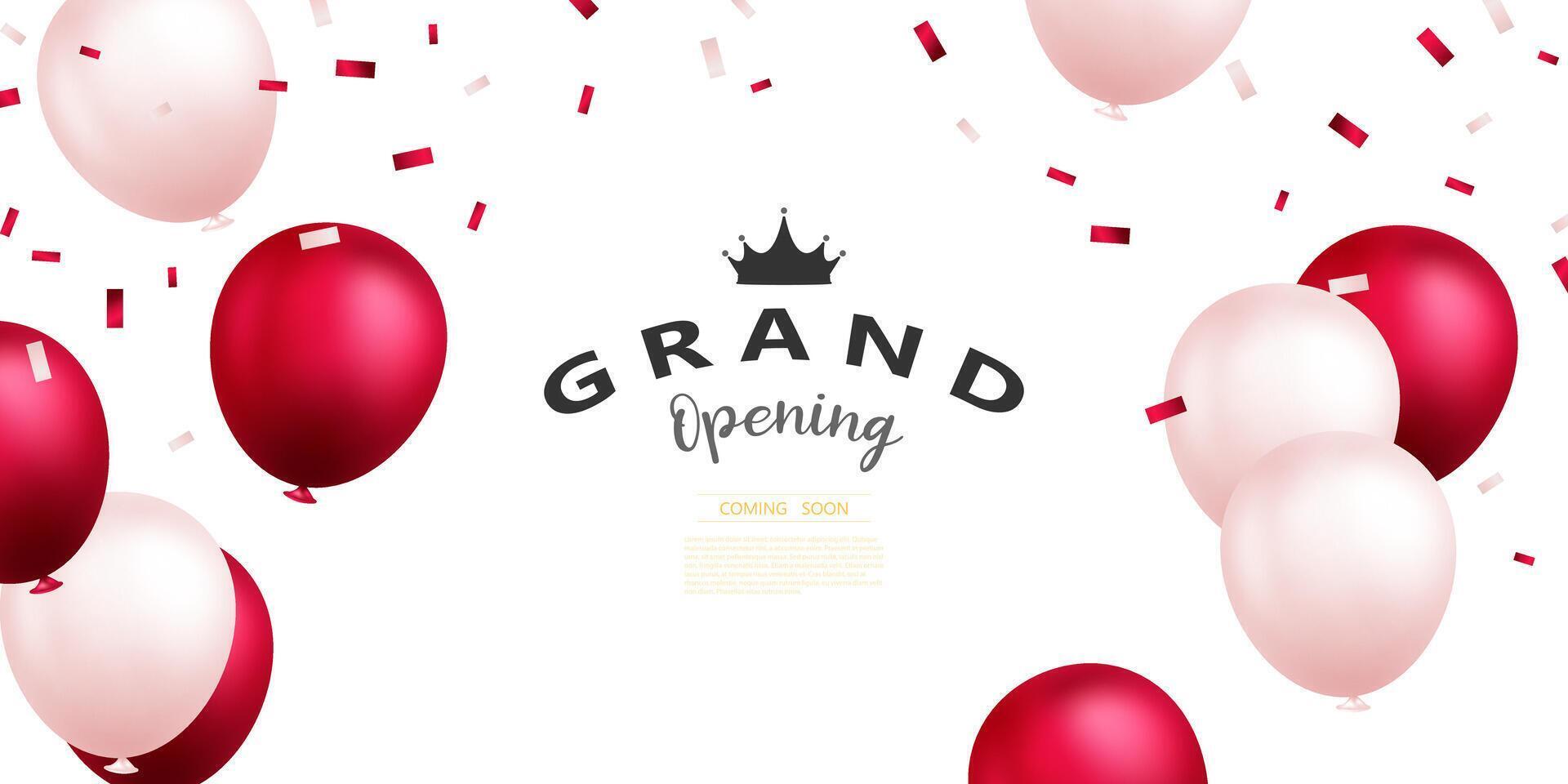 Design your opening card with vector illustrations. beautiful balloon business banner template