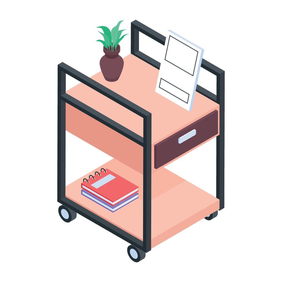 Office and Home Furniture Isometric Icon vector