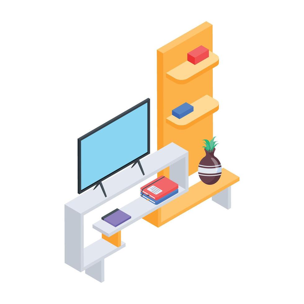 representando espacio de trabajo mueble vector