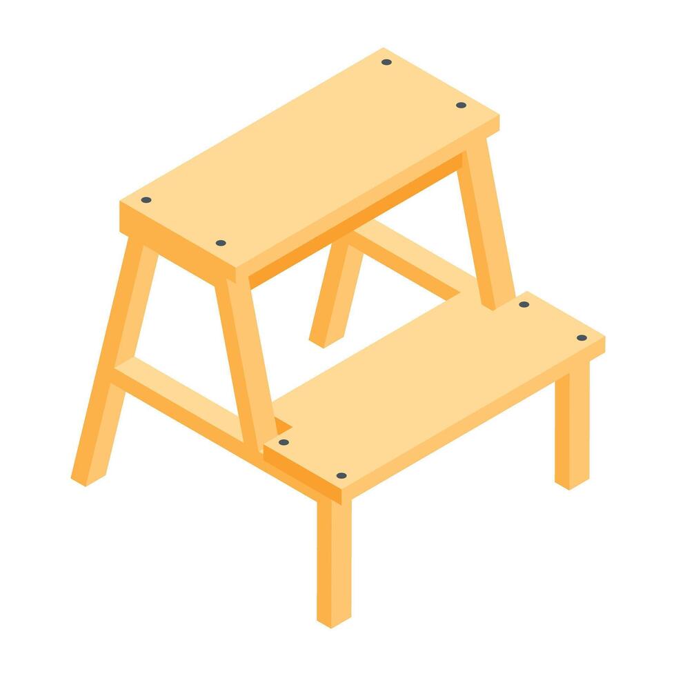 Office and Home Furniture Isometric Icon vector