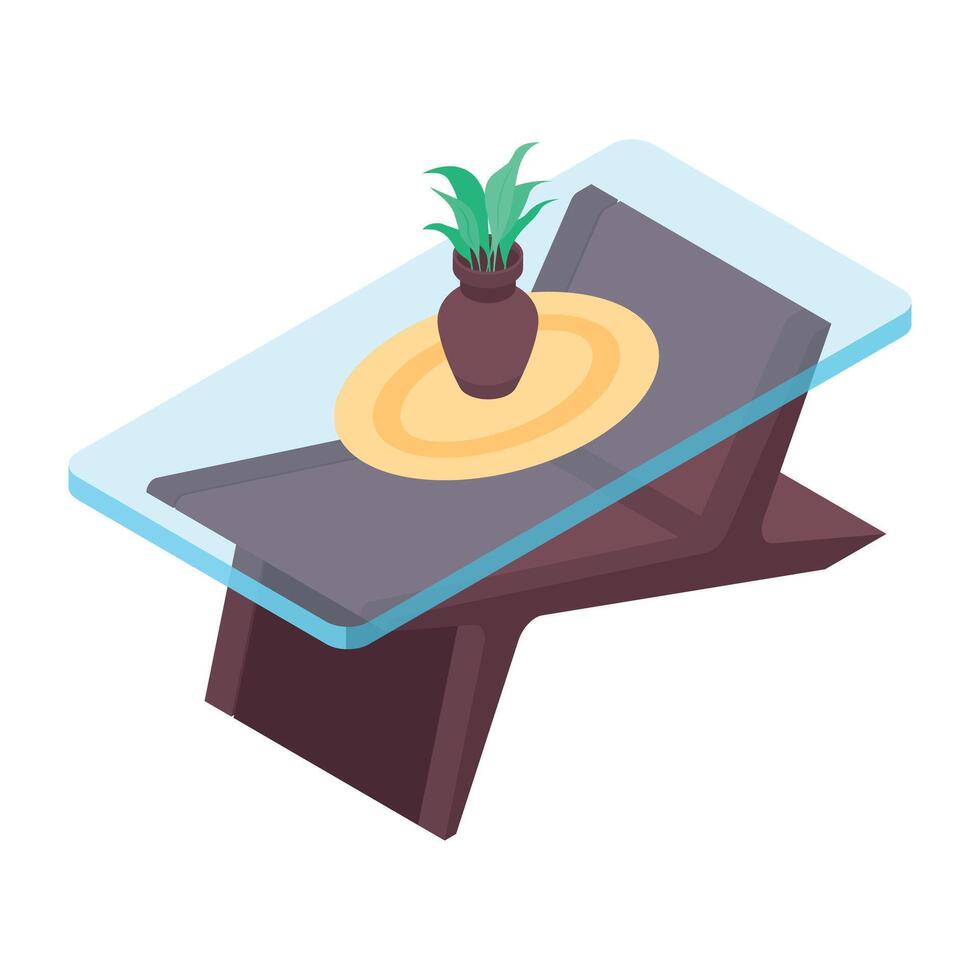 Office and Home Furniture Isometric Icon vector
