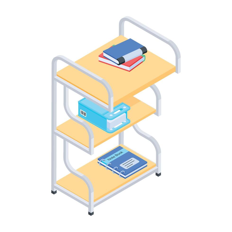 Office and Home Furniture Isometric Icon vector