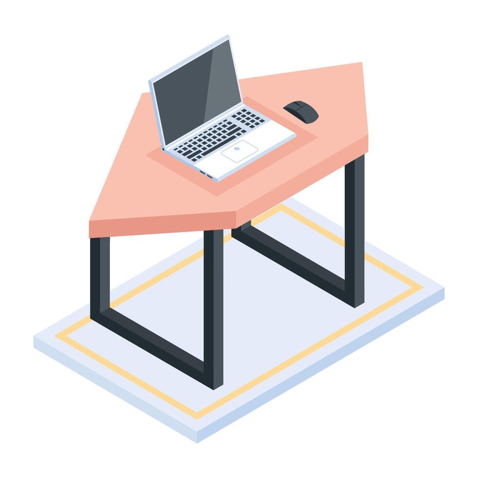 Office and Home Furniture Isometric Icon vector