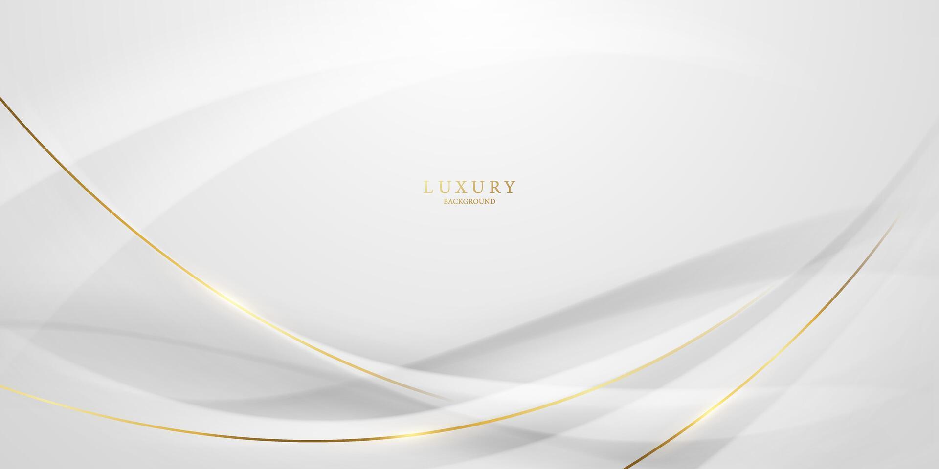 white abstract background With luxurious golden lines vector illustration