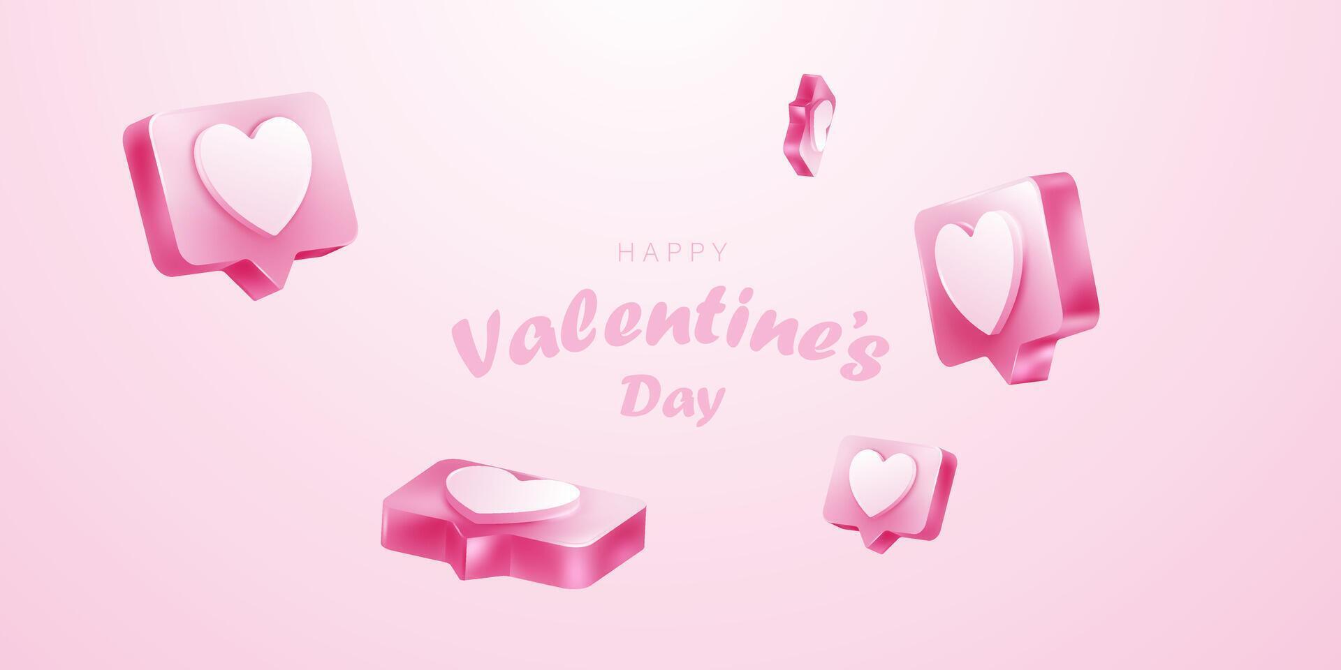 Happy Valentine's Day poster or voucher design. Beautiful background, vector illustration