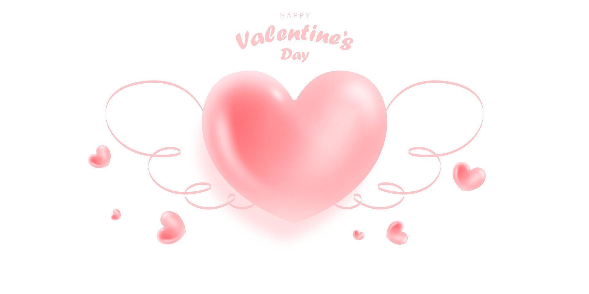 contento San Valentín día póster o vale diseño. hermosa fondo, vector ilustración