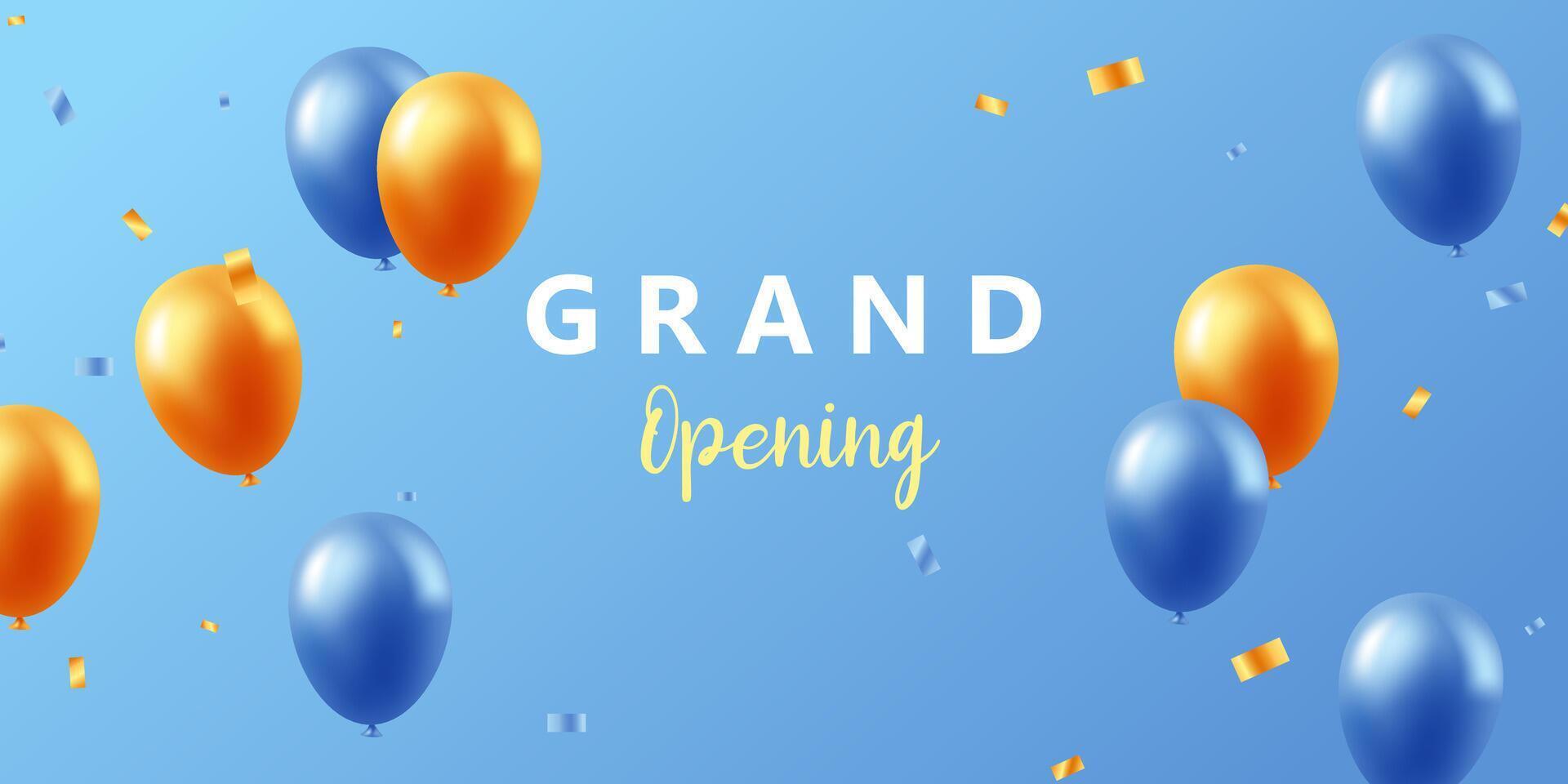 Design your opening card with vector illustrations. beautiful balloon business banner template