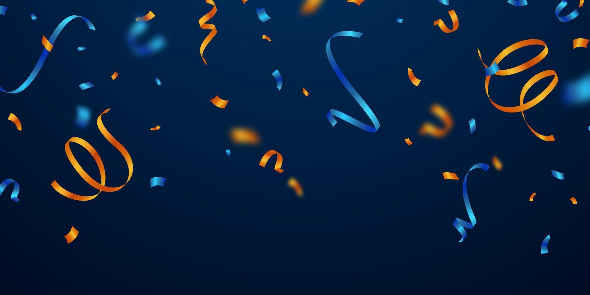 confetti background orange and blue Beautifully arranged, vector illustration