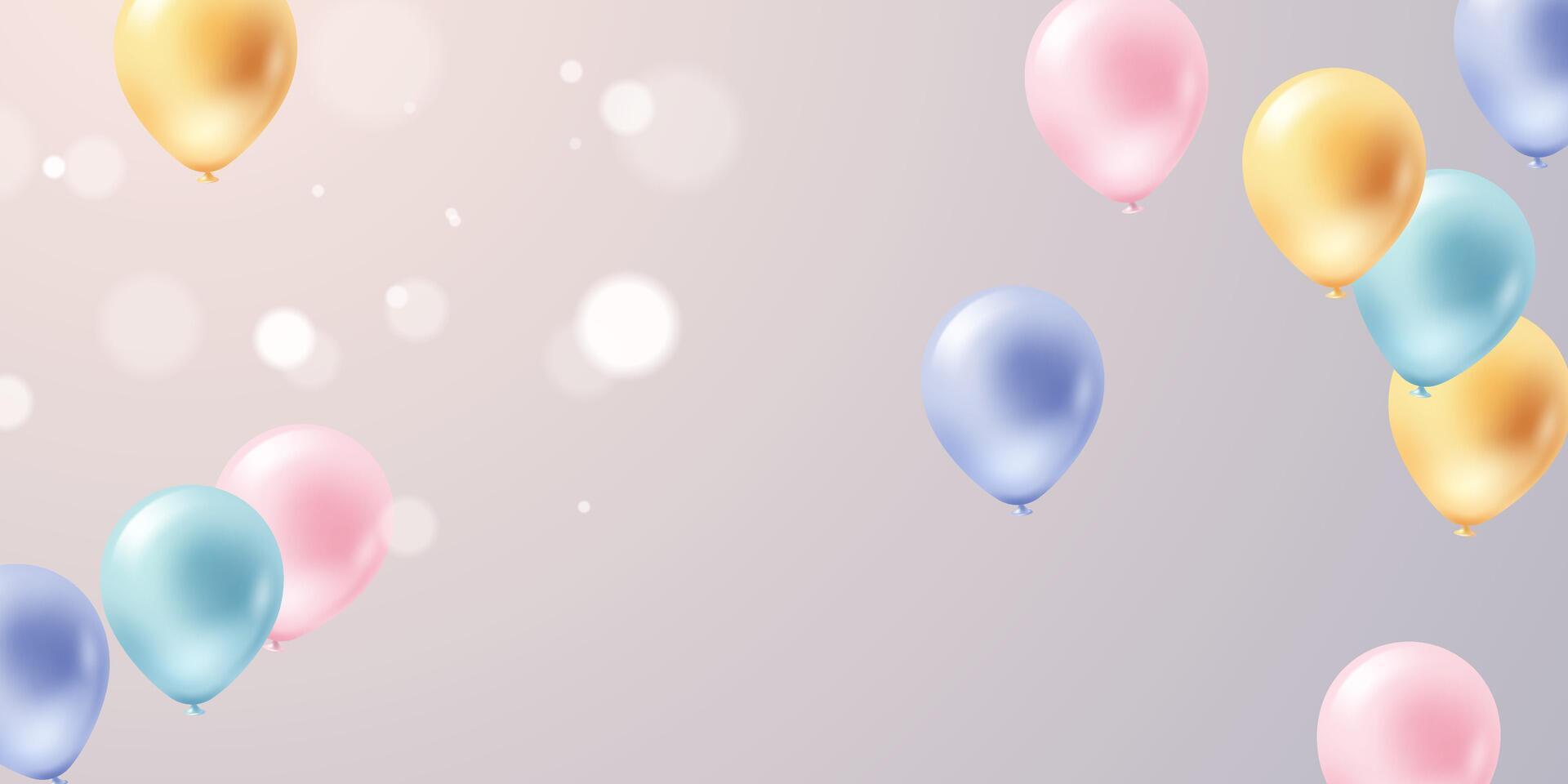 celebration background with elegant balloons Beautiful 3D design vector illustration