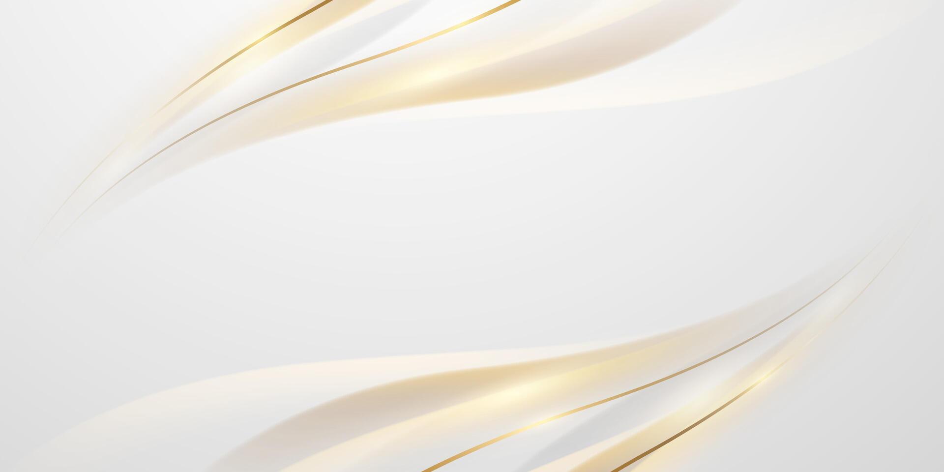 white abstract background With luxurious golden lines vector illustration