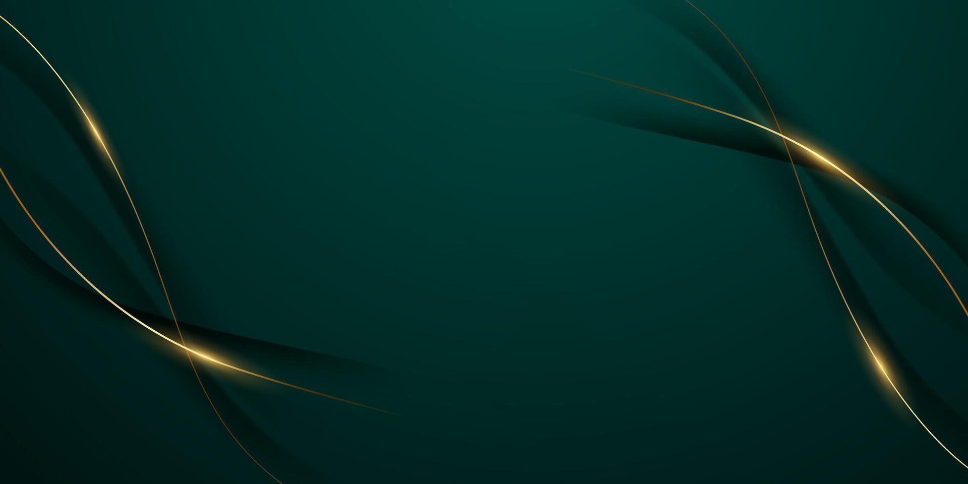 green abstract background design with elegant golden elements vector illustration