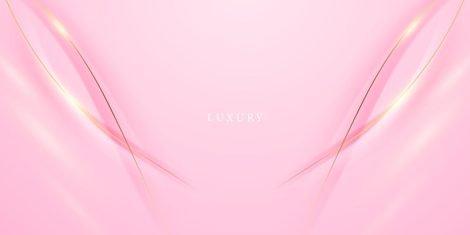 pink abstract background with luxury golden elements vector illustration