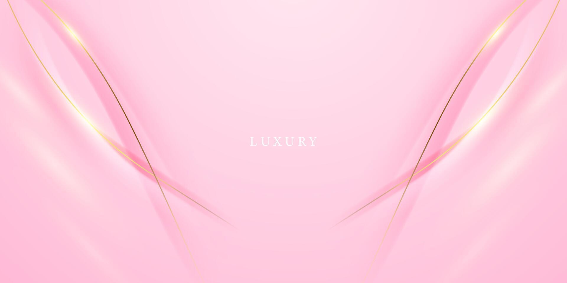 pink abstract background with luxury golden elements vector illustration