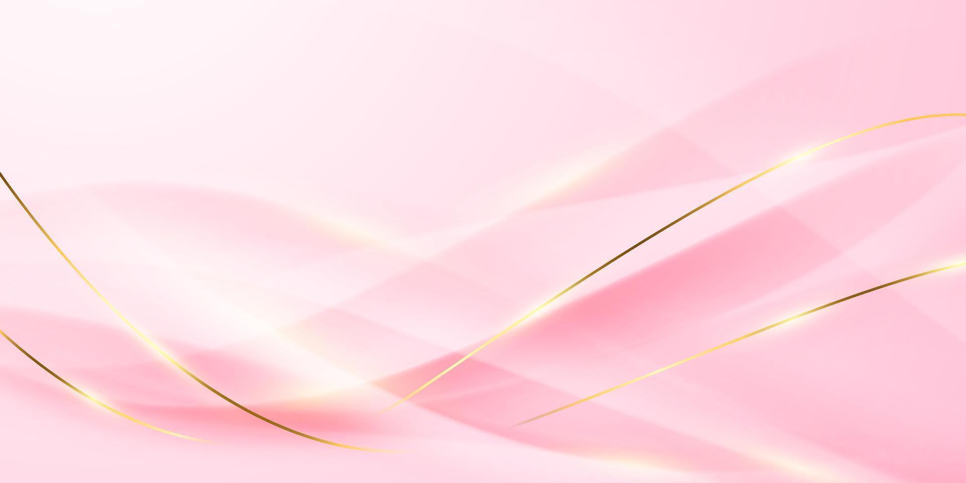 pink abstract background with luxury golden elements vector illustration