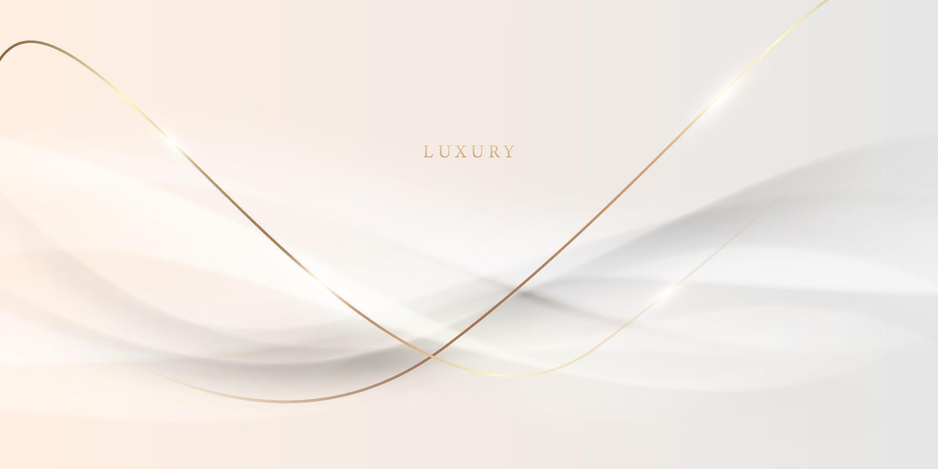 white abstract background with luxury golden lines vector illustration