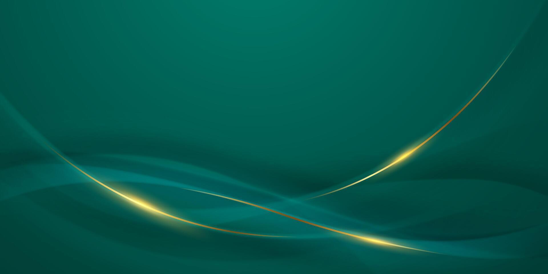 green abstract background design with elegant golden elements vector illustration
