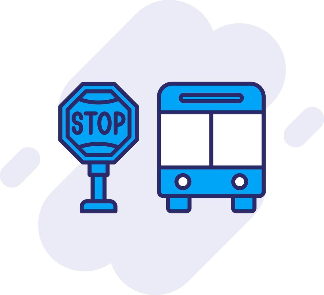 Bus Stop Line Filled Backgroud Icon vector