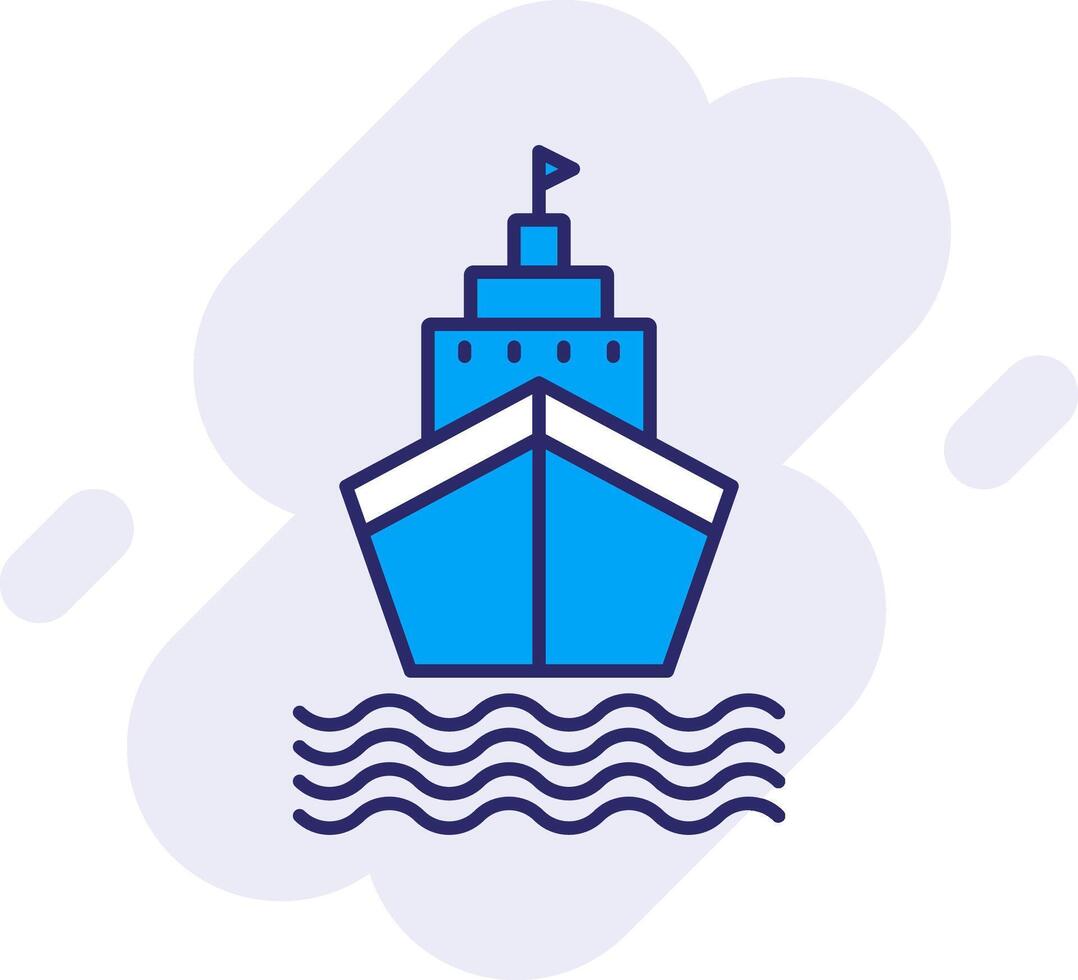 Ship Line Filled Backgroud Icon vector