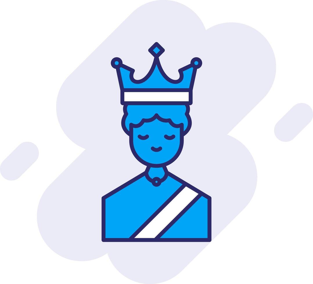 Queen Line Filled Backgroud Icon vector