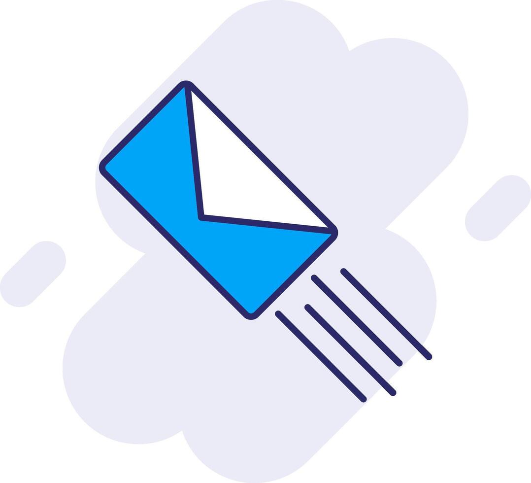 Express Mail Line Filled Backgroud Icon vector