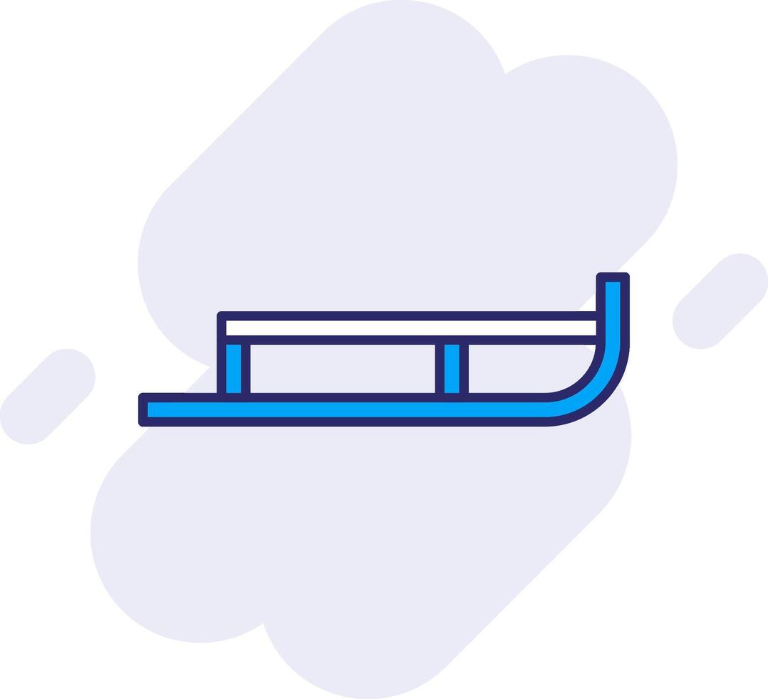 Sled Line Filled Backgroud Icon vector