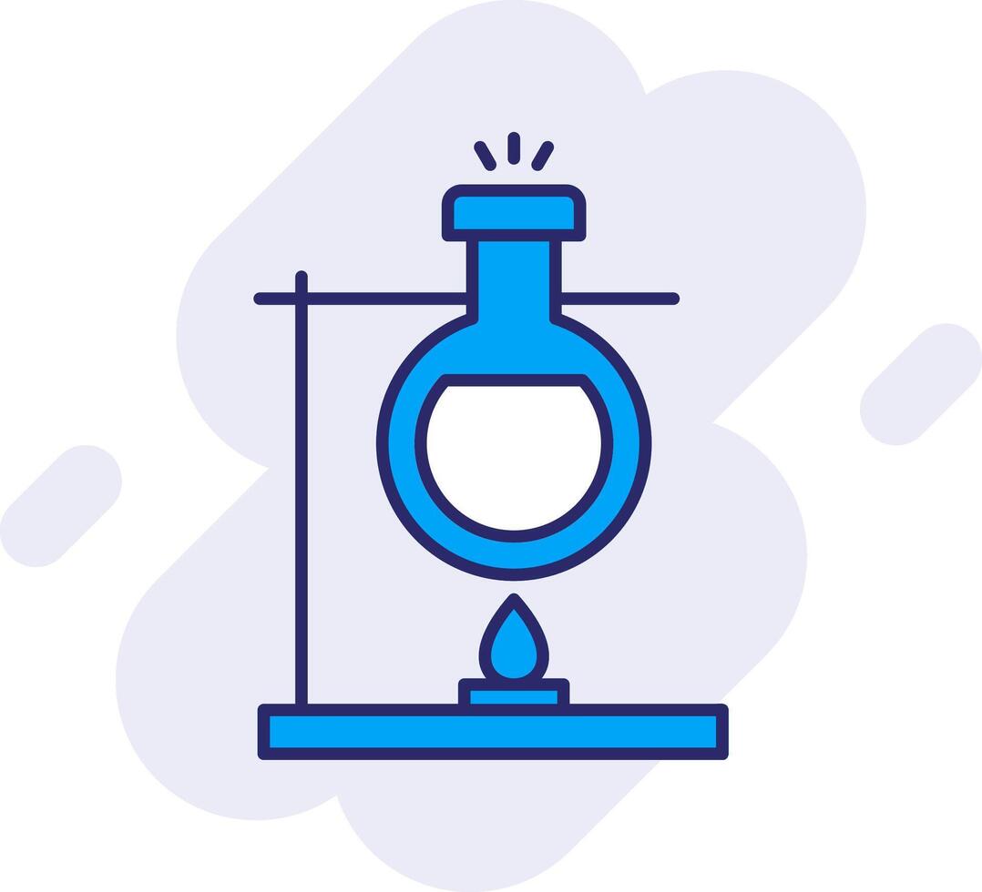 Bunsen Burner Line Filled Backgroud Icon vector